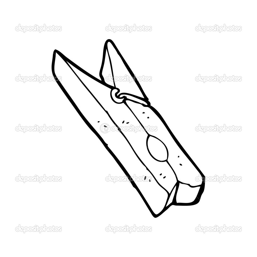 Wooden clothes peg cartoon — Stock Vector © lineartestpilot 20075357