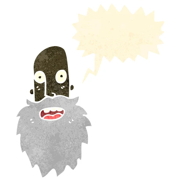 复古卡通老男人脸与语音泡沫 - 图库矢量图像 