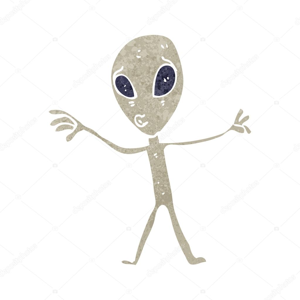 Retro cartoon alien — Stock Vector © lineartestpilot #29046191