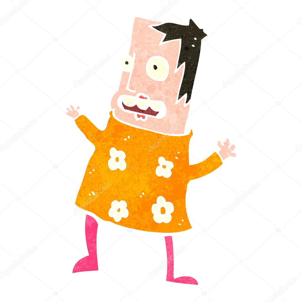 Mujer loca dibujos animados retro — Vector de stock © lineartestpilot