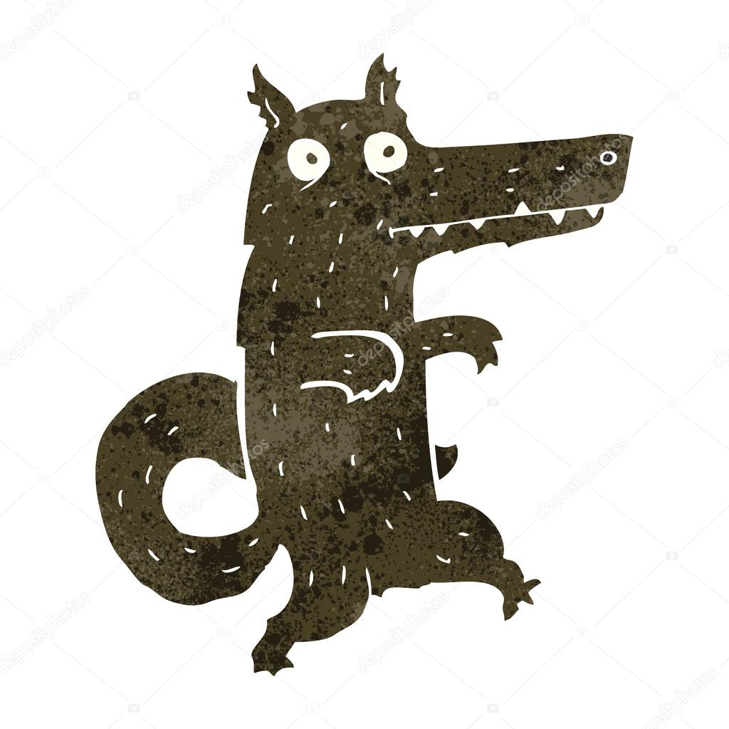 Dessin animé rétro Grand Méchant Loup — Image vectorielle ...