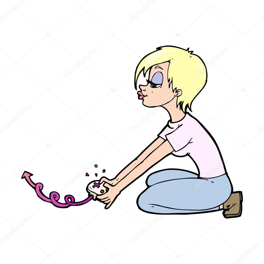 girl playing video games clipart - photo #13