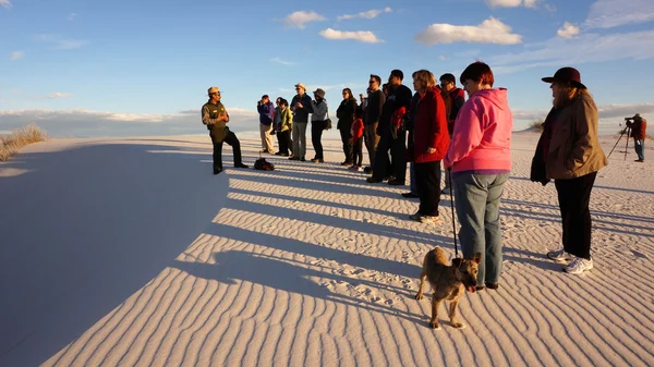 WHITE SANDS, NEW MEXICO - FEBRUARY 04, 2014: Visitors enjoy the