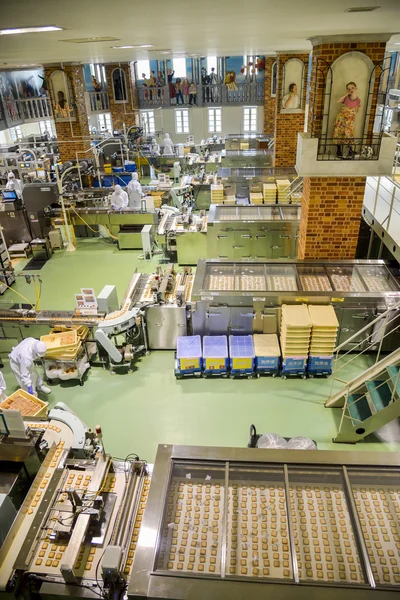 SAPPORO, JAPAN - JULY 23 Operators work in Chocolate factory on