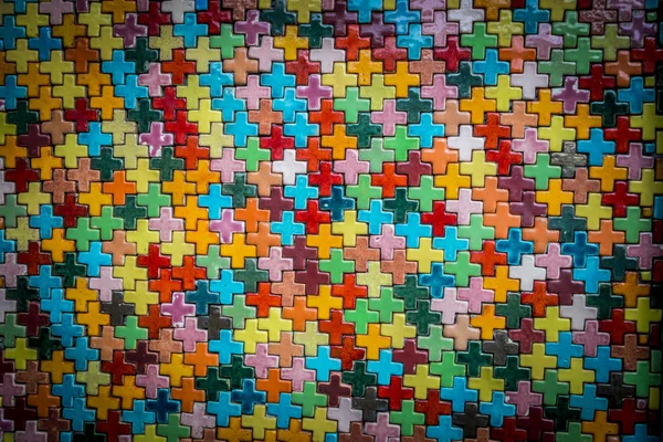 Colorful cross block wall pattern2