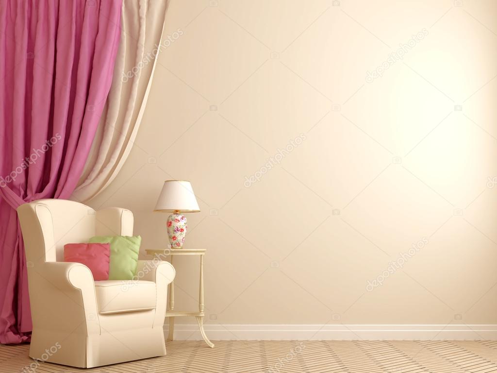 FÃ¥tölj av rosa gardiner — stockfotografi © jzhuk #22307087