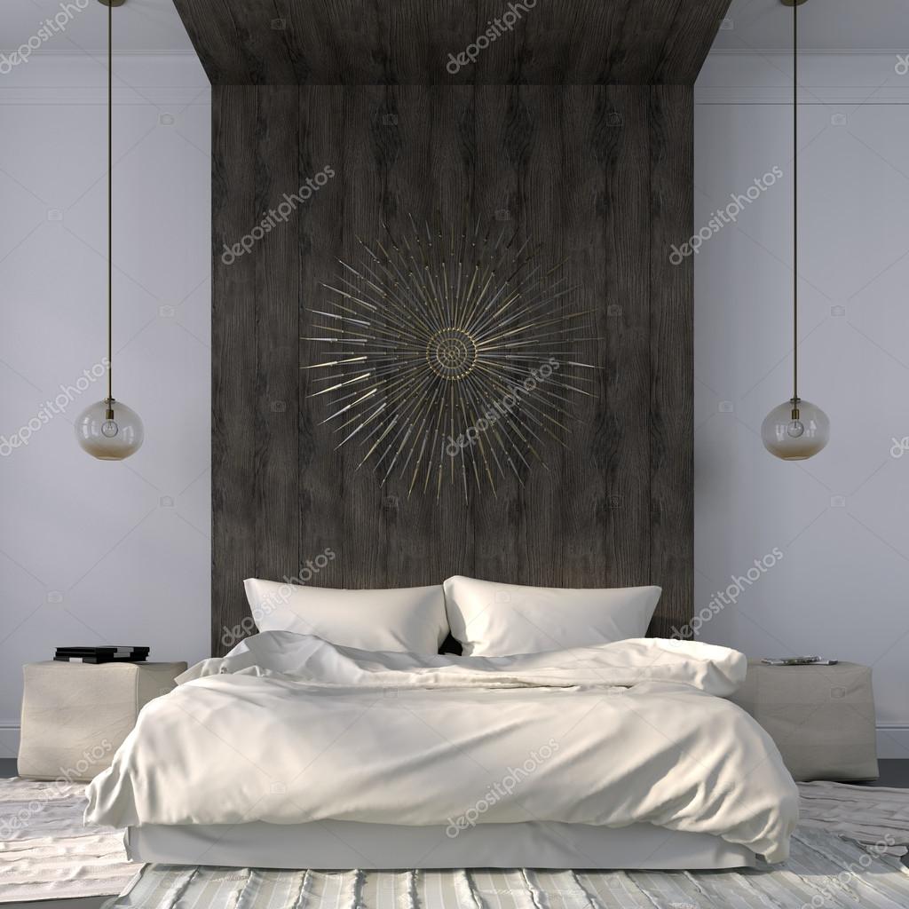 Elegant beige sovrum träinredning — stockfotografi © jzhuk #51019545