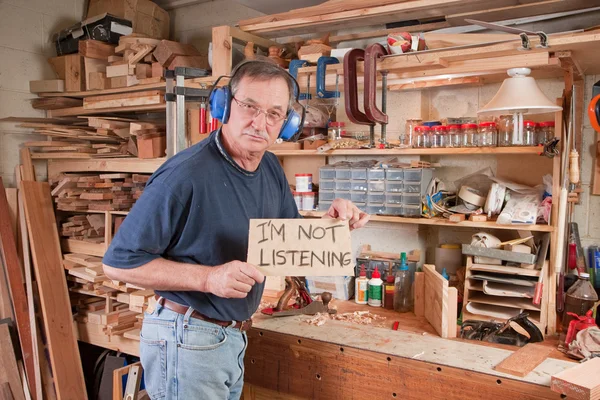 Angry man not listening