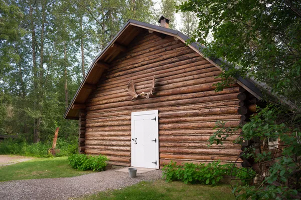 Rustic Log Out Building Moose Antler Rack Alaska Outback