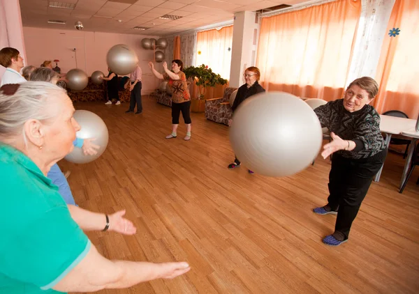 PODPOROZHYE, RUSSIA - MAY 4: Day of Health in Center of social services for pensioners and disabled Otrada