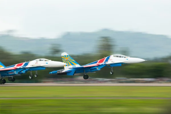 Aerobatic team Russian knights performing during show