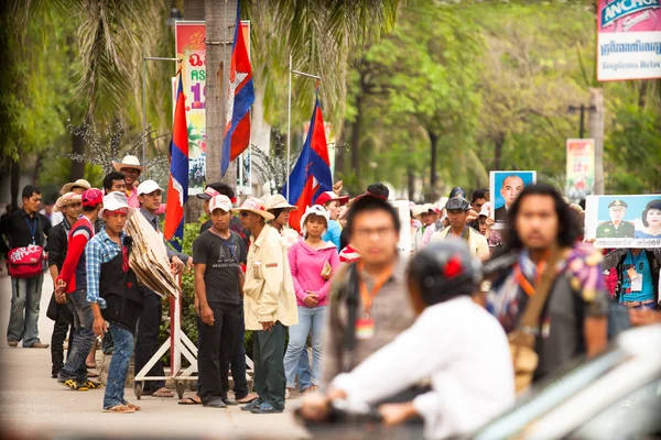 Participants of protest on the Cambodia -Thailand border