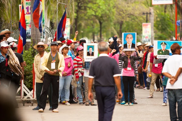 Participants of protest on the Cambodia -Thailand border