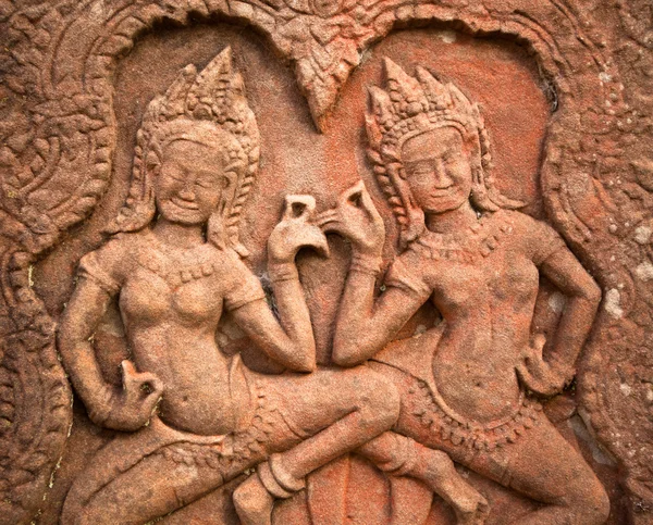 Apsaras - khmer stone carving in Angkor Wat