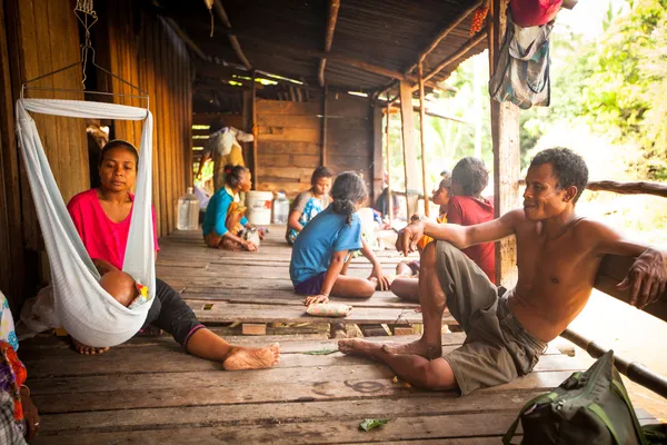 Unidentified people Orang Asli in his village