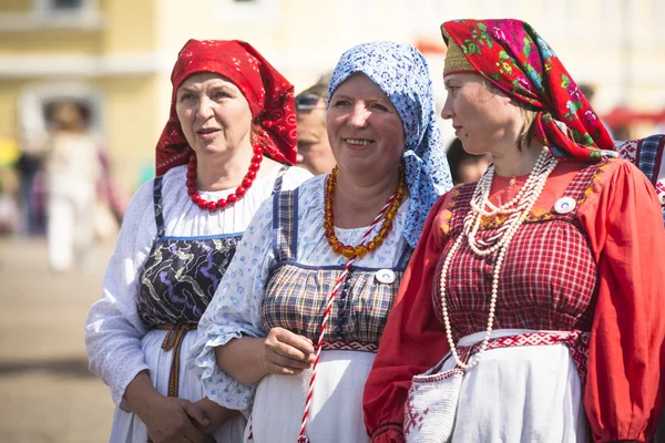 People celebrating day of the city Tikhvin