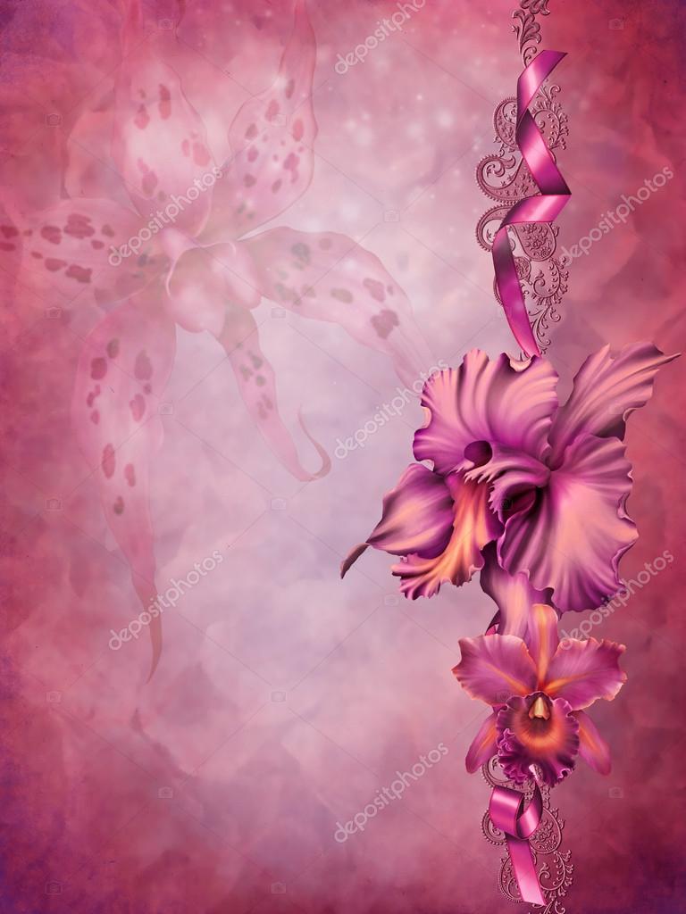 Pink Orchid Background