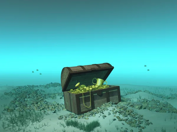 Treasure chest under the sea