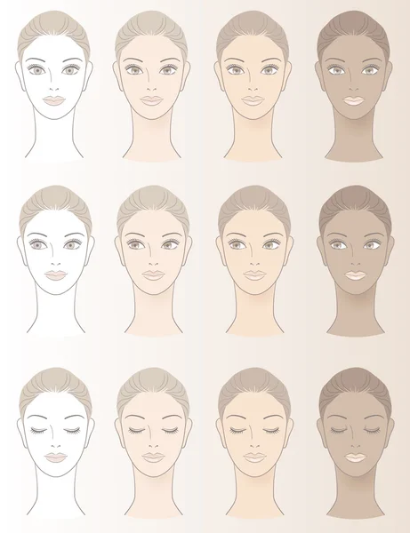 Chart of Beautiful Woman complexion