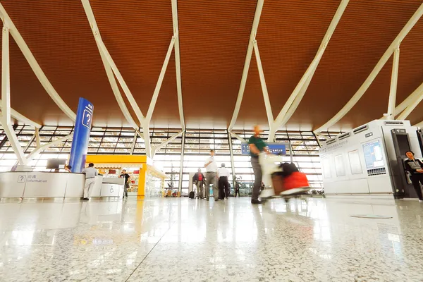 Interior of the modern architectural in shanghai airport.