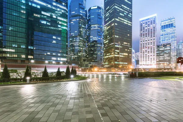 The light trails on the modern building background in hongkong c