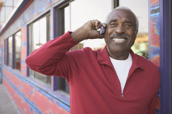 Senior man talking on cell phone