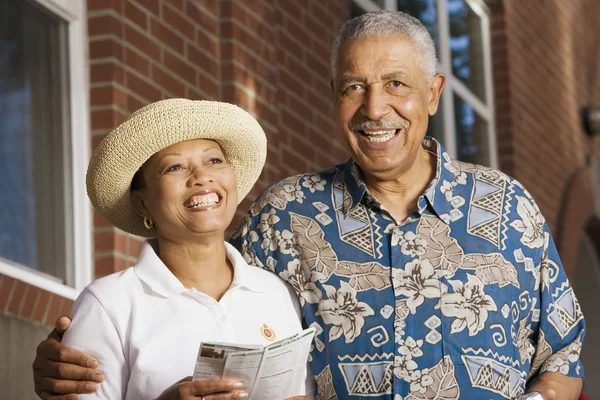 Portrait of elderly couple smiling