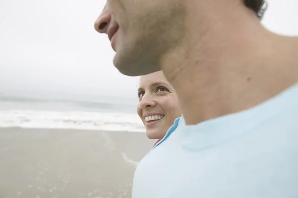 Close up of couple at beach