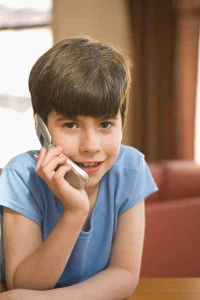 Portrait of boy talking on cell phone