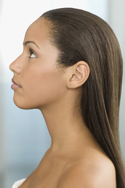 Close up of young woman's ear