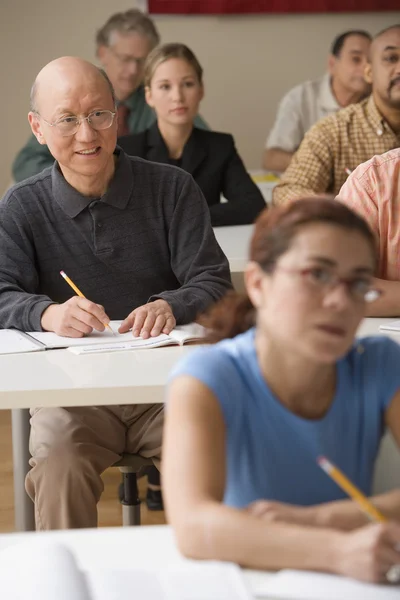 Adults taking a class