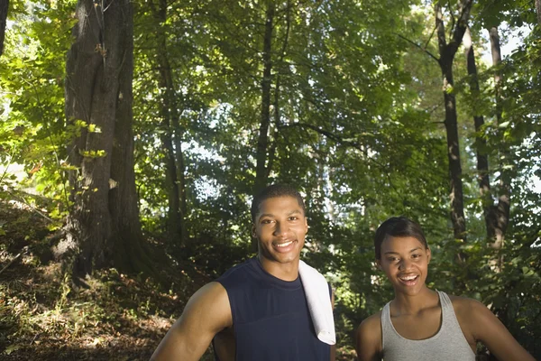 African couple in woods