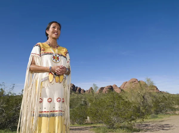 Native American woman in traditional clothing