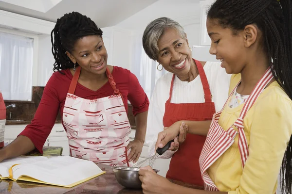 African family baking together