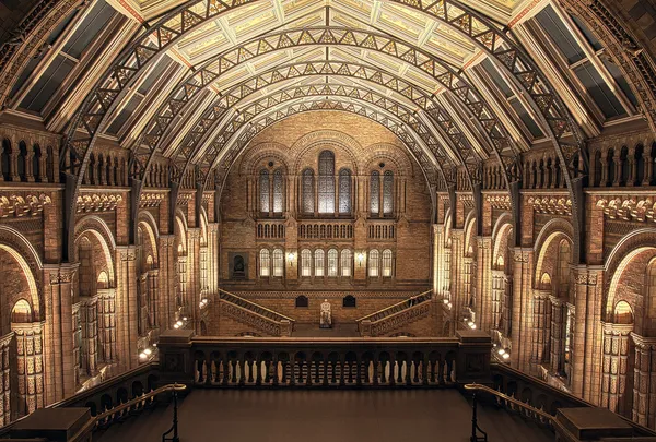 Interior of Natural History Museum, London. HDR