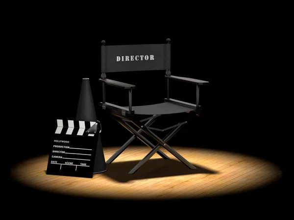 Director\'s Chair Under Spotlight