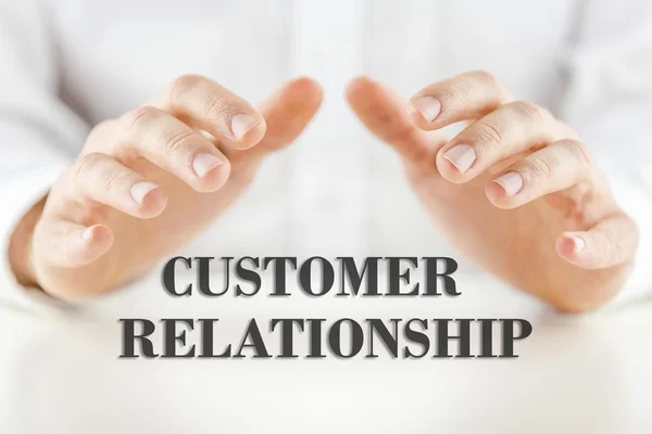 Man protecting the words - Customer Relationship