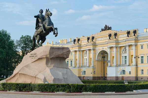 View of the statue of the Bronze Horseman in Saint Petersburg