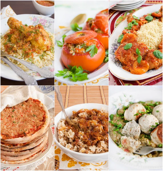 Collage of Middle Eastern food