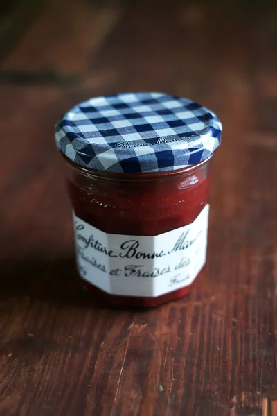 Strawberry jelly lam or marmalade in a jar