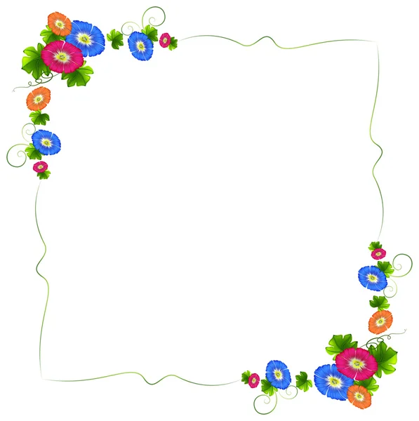 A border design with fresh colorful flowers