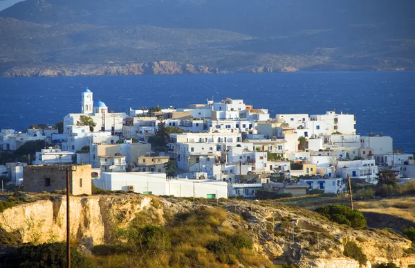 Panoramic Adamas Plaka typical Greek island Cyclades architectur