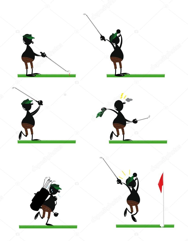 Lustige Golfspieler — Stockvektor © pcanzo 14038860