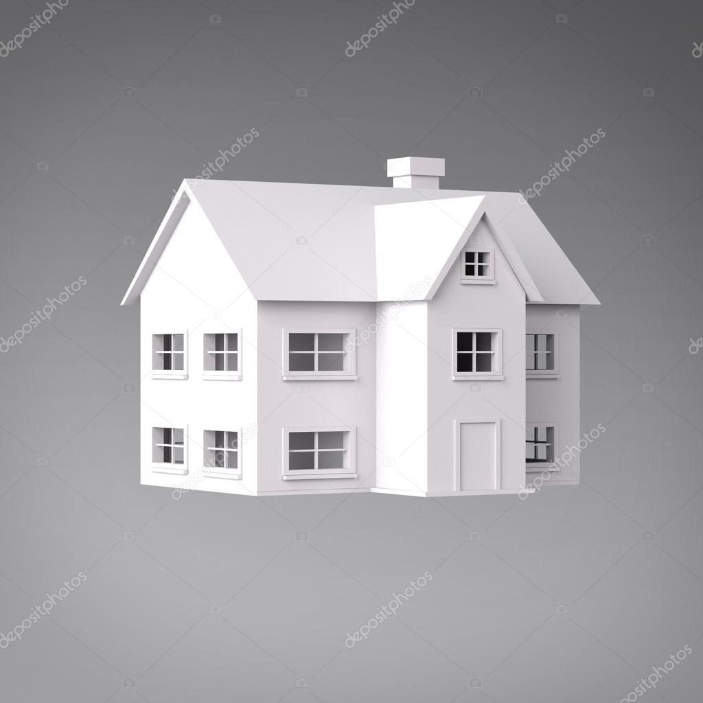 Die folgende abbildung ist ein 3d render darstellt eine 3d ansicht der haus drei viertel foto von crispydigits