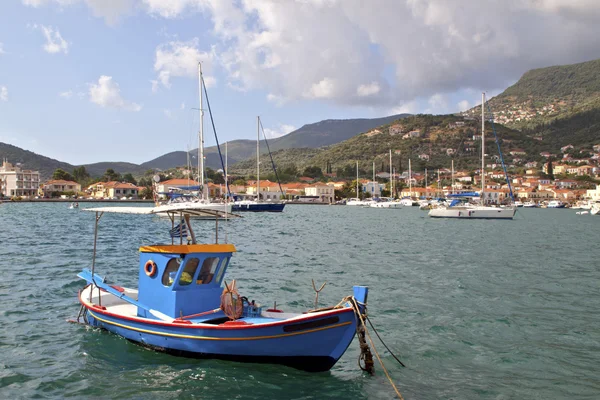 Fishing boat at Vathi bay at Ithaki island in Greece