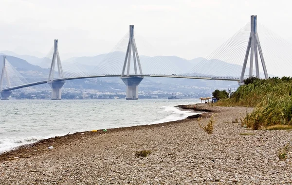 Cable stayed bridge at Patra city in Greece