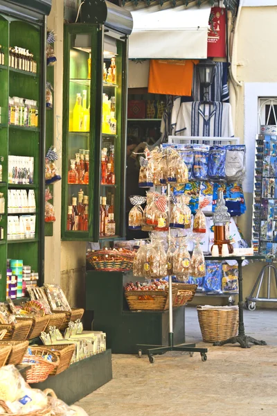 Traditional touristic shops at Corfu island