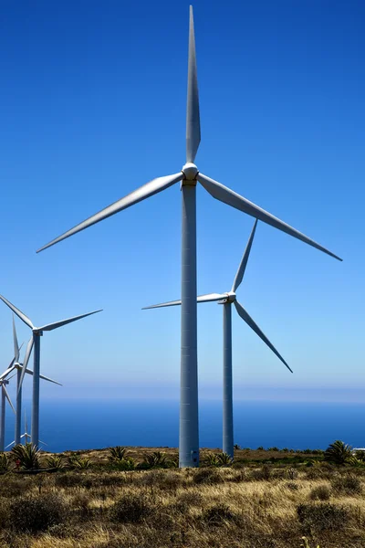 Africa wind turbines sky lanzarote spain