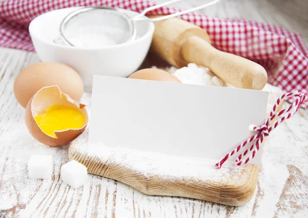 Baking ingredients on a table