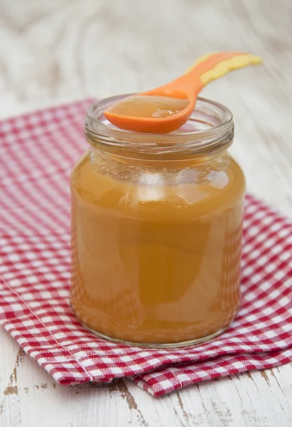 Apples puree in jar